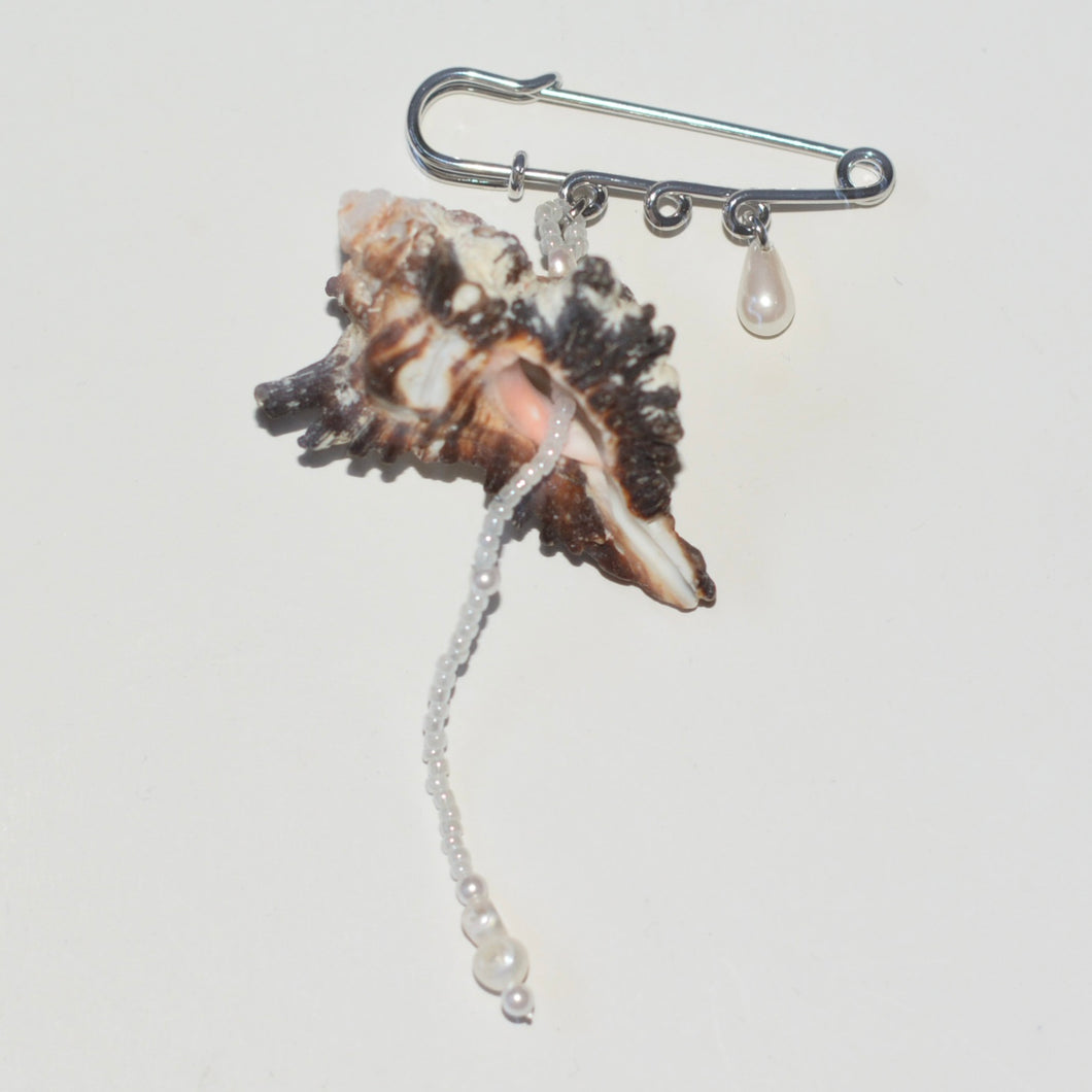 conch drop brooch