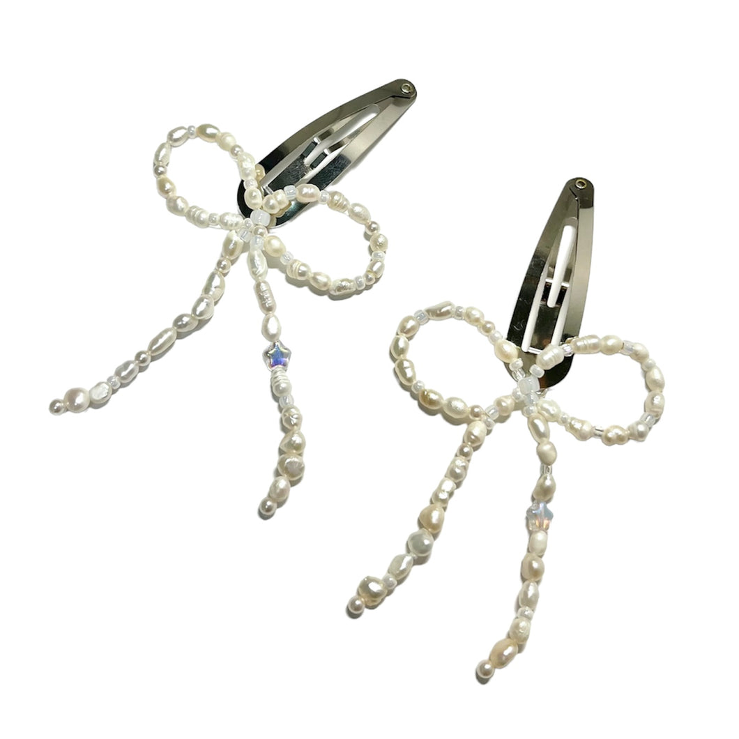 pearl ribbon clips